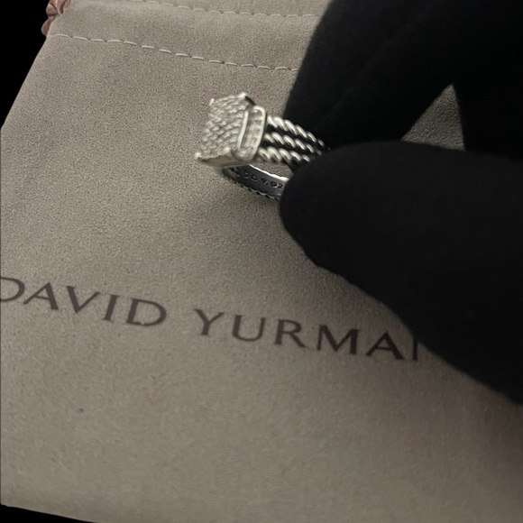 David Yurman Petite Wheaton Pave Diamond Ring Size 6 - Picture 8 of 8